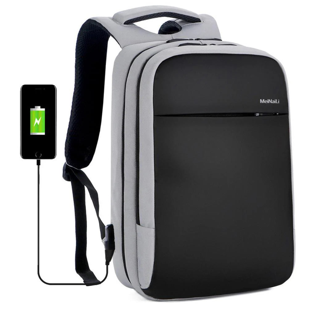 Casual Bag - 15.6 Inch Waterproof Laptop Backpack With Usb Charging Port