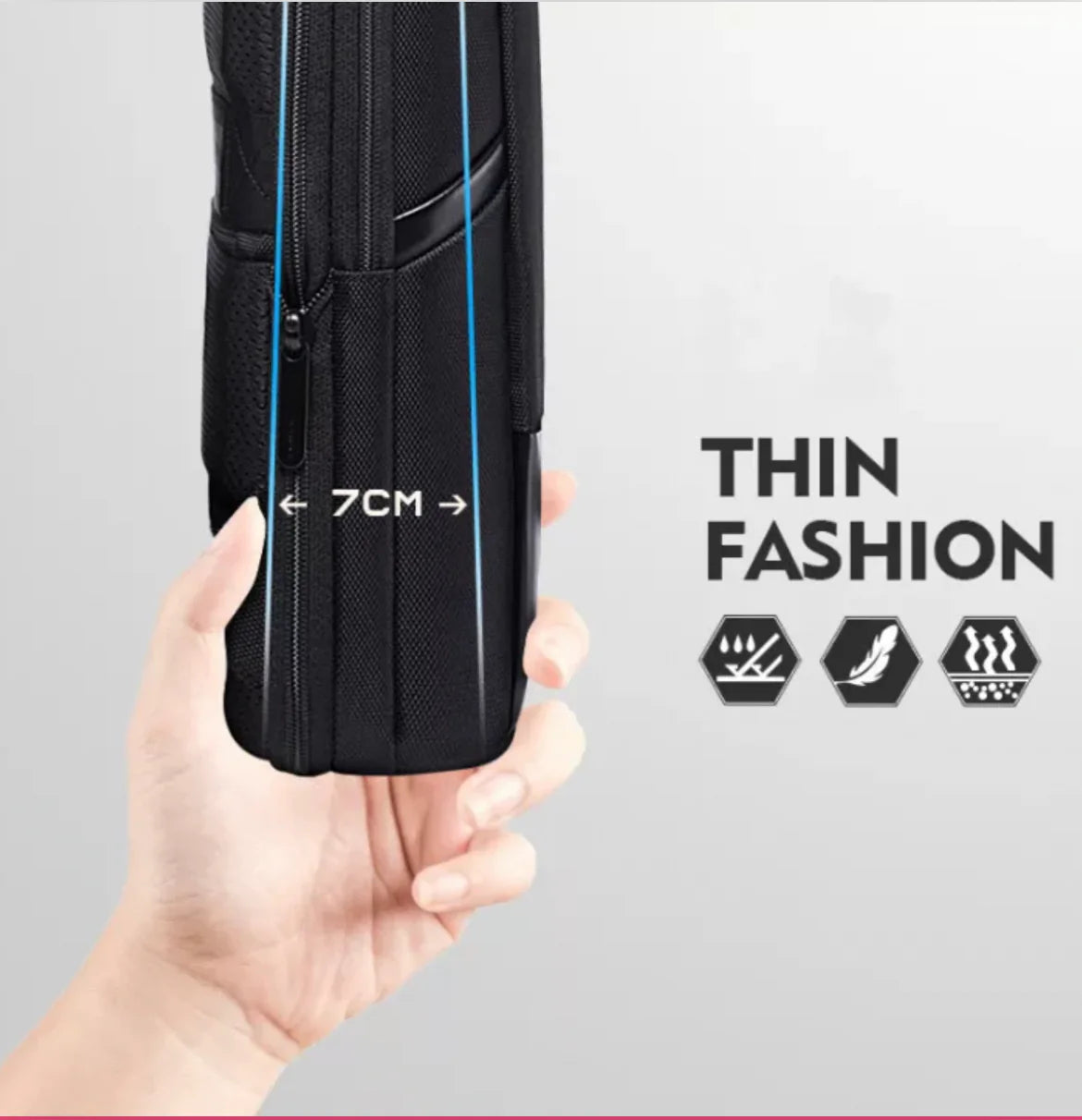 Slim Bange Bag for laptop 15.6 inch fit to be slim shape on back