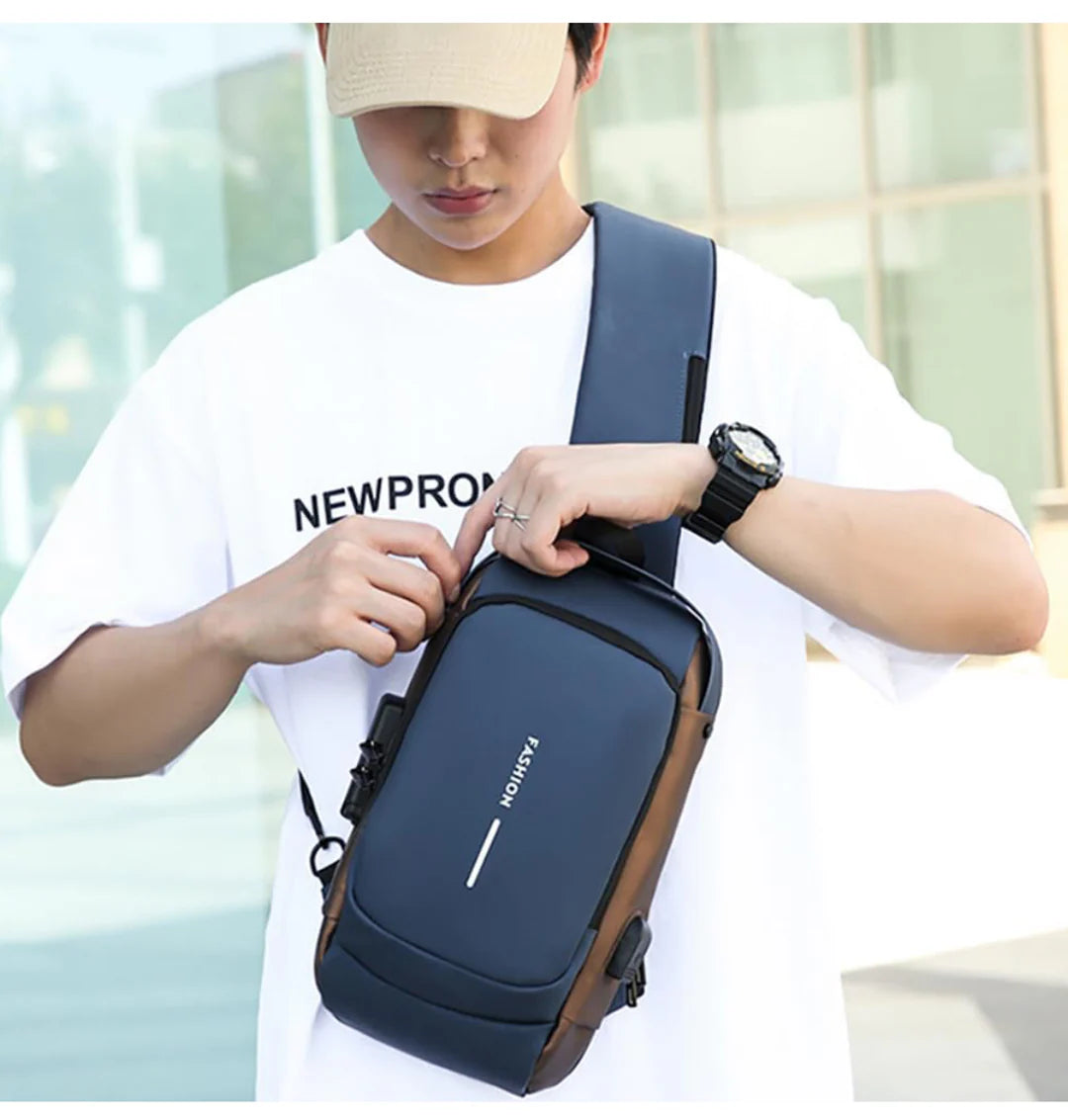 Fashion Password Shoulder Bag - 3 attractive colors waterproof material